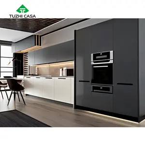 TUZHI CASA 2024 Proveedor de gabinetes de cocina Despensa modular Muebles de diseño de madera modernos Gabinete de cocina