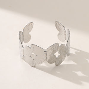 Bracciali Unisex in acciaio inox grosse dichiarazioni bracciali 18K placcato oro braccialetto a farfalla classico impermeabile gioielli di alta qualità - Product Image 2