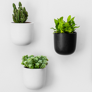 MyGift Lot De 4 Pots De Fleurs Cylindriques Modernes En Céramique Blanc
