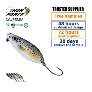 THORFORCE OEM/ODM 3g/34mm 5g/40mm Barb tasarım balıkçılık bait sert lure Metal kurşun ayrı oturtma kaşık yem alabalık kaşık bas için