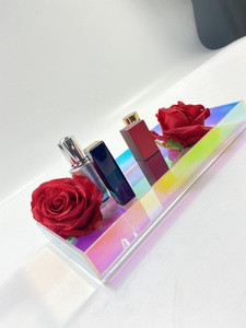 Chinaplas Clear Non Slip Chic Iridescent Acrylic Storage Tray for <b>Vanity</b> Bathroom Countertop Organization - Product Image 3