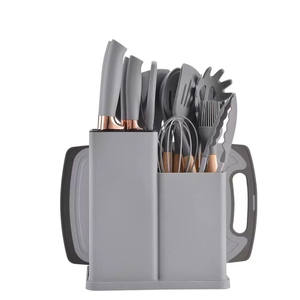 Hot Selling Silicone Cooking Utensil With Wooden Handle 19 Piece <b>Set</b> of Kitchen Accessories Tableware - Product Image 1