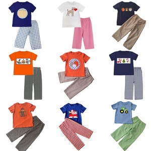 High Quality Cute Applique Two-Pieces Boy's Clothing Sets - Product Image 1