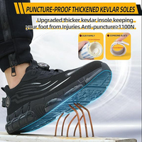 50% DE DESCUENTO Zapatos de Seguridad Antideslizantes con Parte Superior de Tejido Elástico Automático, Entresuela de TPR y Puntera de Acero Compuesto