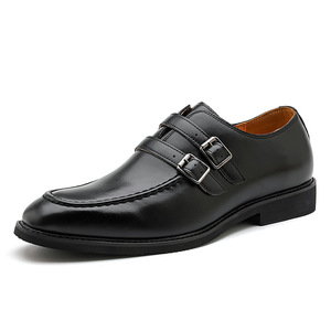Zapatos de Vestir Formales de Cuero Negro para Hombre 2026, con Punta en Pico, Modernos, con Hebilla y Correa, Transpirables, para Boda - Product Image 3