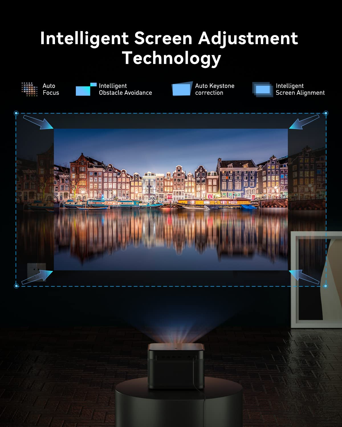 Блуждают для домашних животных с украшением в виде кристаллов CBSP 4K 120 "неподвижной рамы short throw ust clr экран окружающего света отклонения alr ПЭТ проекционный экран