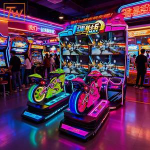 Machine d'arcade électronique de course de motos avec écran HD, console de jeu d'arcade pour salle de jeux intérieure - Product Image 4