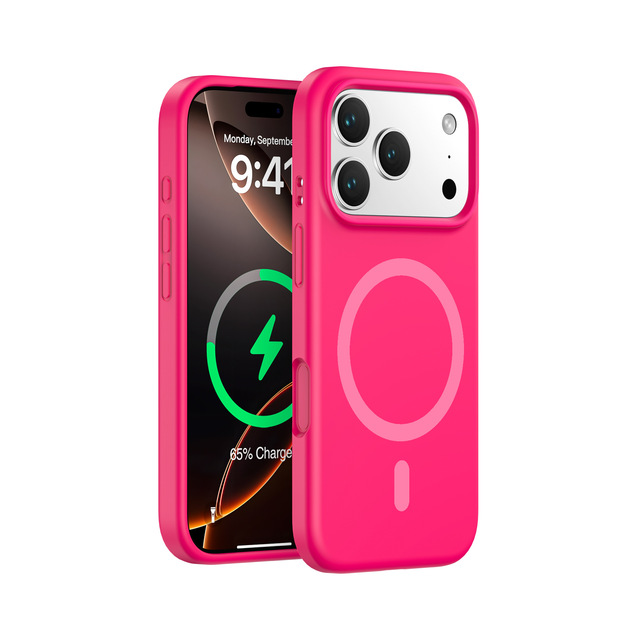 For iPhone 17 Pro Max Air Liquid Silicone Cases with Strong Magnetic Ring Support Wireless Charging Shockproof Phone Case Cover