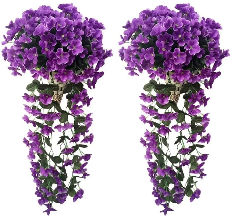 Silk Floral Flowers for Wedding Garden Decor Violet Flower Ivy Wisteria Garland Decor Artificial Hanging Flowers Plants