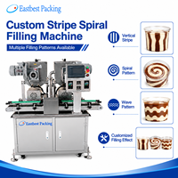 Machine de remplissage de sauces décorative programmable à double matériau, à motif ondulé vertical personnalisé, avec écran tactile et stockage de dix recettes