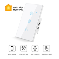 Commutateur intelligent tactile Wi-Fi US 1/2/3/4 Gang Tuya/Smart Life/Homekit Apps Commutateur domestique intelligent télécommandé avec commande vocale Alexa