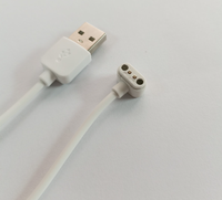 Câble de charge magnétique en T de 80 cm à 2 broches, pas de 2,54 mm, cordon de chargeur USB magnétique à broches Pogo pour montre connectée et bracelet intelligent - Vente en gros