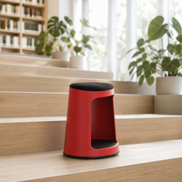 Tabouret convertible moderne en plastique avec assise ronde rembourrée, siège portable pour l'école