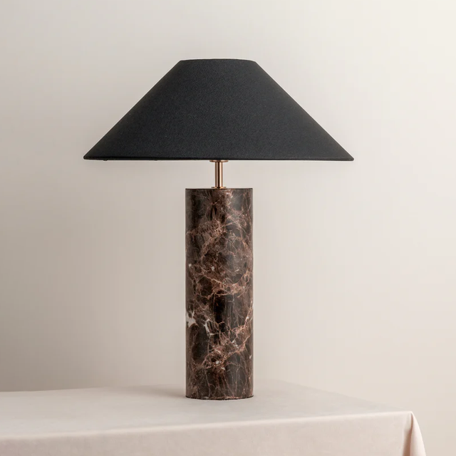Designer Style Light Luxury Natural Marble Table Lamp for Villa Hotel Living Room Bedroom Bedside Decoration