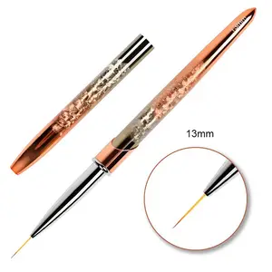 Metal Extra Thin Liner Rose Gold Gel Oval Nail Art Escova 3D Pure Kolinsky Acrílico Brush Set Nail liner Brush