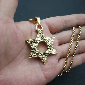 Double Sided Six Pointed <b>Star</b> Pendant Stainless Steel Men's Necklace Gift Fashionable Hexagram <b>Design</b> For Students - Product Image 4