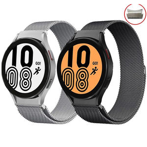 Pour Samsung <span class=keywords><strong>Galaxy</strong></span> <span class=keywords><strong>Watch4</strong></span> 40mm 44mm/<span class=keywords><strong>Watch4</strong></span> <span class=keywords><strong>Classic</strong></span> <span class=keywords><strong>42mm</strong></span> 46mm Bracelet en acier inoxydable 20mm Bracelet de montre magnétique à boucle milanaise - Product Image 1