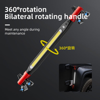 Lampe de travail LED portable rechargeable en ABS avec 2 bases magnétiques et pince rotative à 360° pour atelier, garage, automobile et chantier
