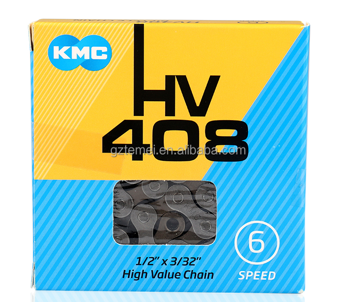 Цепь велосипедная KMC HV408, 6/7/8 скоростей, цепь велосипедная для горного и дорожного велосипеда, 116L цепь велосипедная