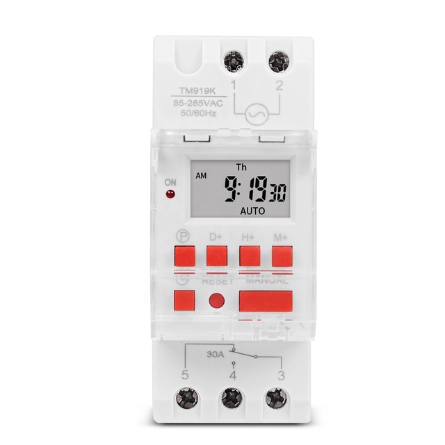 TM919 Time Controller Cycle Timer Industrial Timer Switch Output Replaceable Battery 16A 110V 220V AC 5V 12V 24V Weekly 7 Days