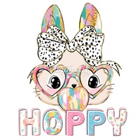Nouveau design personnalisé de pâques maman lapin fer de transfert de chaleur haute densité sur impression dtf pour t-shirt
