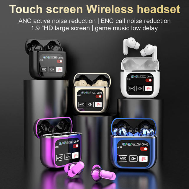 SE60 ANC ENC Dual Noise Reduction Earbuds Smart Gadget Touch Screen Bass Stereo TWS Wireless Airbuds Bluetooth Earphone with Mic