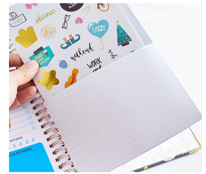 Cuaderno de lista de tareas simplificado personalizado de cuidado personal A5, diario semanal, planificador en espiral sin fecha con pegatinas - Product Image 2