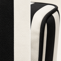Coussins de chaise en mousse pleine noire et blanche pour l'extérieur, patio, salon, imperméables, amovibles, lavables, durables, toutes saisons