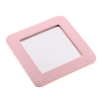Mini miroir en cuir de forme différente mignon Mini miroir de poche coloré à main