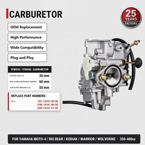 Carburatore per 1987 1998 Yamaha Moto-4 350 guerriero 350 Big <span class=keywords><strong>Bear</strong></span> 350 Wolverine 350 YFM350 <span class=keywords><strong>Kodiak</strong></span> 400 YFM400 ATV Quad carburatore - Product Image 1