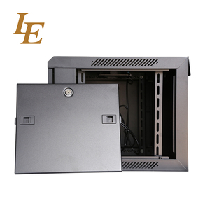 Rack de pared de una sola sección de 19 pulgadas, 4U 6U 9U 12U, 600 mm de ancho, 450 mm de profundidad, puerta de vidrio templado con tiras decorativas - Product Image 5