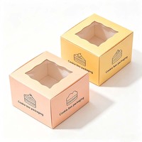 Boîtes à pâtisserie en papier kraft Fashinal, mini-boîtes à gâteaux pliables, boîtes à dessert à emporter, emballages en papier pour biscuits et beignets avec fenêtres
