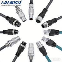 M12 4-Pin d-code RJ45 Gigabit Cat5 Shield kabel jaringan kamera industri tahan air PVC untuk kabel industri kamera