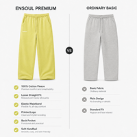 Pantalon de jogging droit personnalisé pour homme en molleton de coton premium, taille élastique, coupe ample et empilée, service OEM ODM