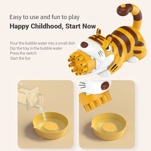 Jouets souffleurs de bulles électriques animaux de dessin animé 10 trous Dauphin Dinosaure Licorne Tigre pour l'été, la plage, le parc, cadeau pour enfants - Product Image 2