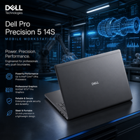 Para Portátil Empresarial Delgado Pro Precision 5 14S de 14 Pulgadas, Estación de Trabajo Portátil de Alto Rendimiento, PC con Windows 11 Home, SSD, Full HD