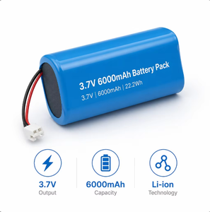 Batterie rechargeable Li-ion 1S2P 3.7V 6000mAh pour dispositif de surveillance à LED, haut-parleur portable, traceur GPS – OEM disponible - Product Image 1