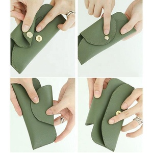 Portable Slim Eyeglasses Pouch Soft PU Vegan Leather <b>Sunglasses</b> Bag <b>Case</b> Durable and Stylish Glasses Holder - Product Image 3