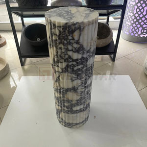 Newstar Pierre Personnalisé Italien Calacatta <span class=keywords><strong>Volia</strong></span> Marbre Cannelé Plinthe Présentoir Salon Marbre Table Basse Canapé Table D'appoint - Product Image 4