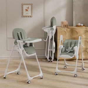 Nouvelle chaise haute pour bébé 3 en 1 pliable en un clic, 8 vitesses de réglage de la hauteur et du dossier/repose-pieds/assiette - Product Image 1