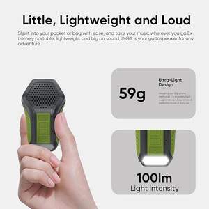 Altavoz Portátil INGA con Clip, Mini Altavoz de Plástico con Luz de Advertencia, Micrófono Integrado, Llamadas con Manos Libres, AirPlay - Product Image 4