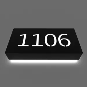 House Sign Modern Silver Stainless Steel Door Number Sign Plaque Hotel House Address Sticker Plate Sign For Office Building