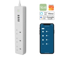Fungsi Pengukur Daya Aplikasi Wifi UK, Strip Daya Wifi UK 13A 2400W 100-240V Tuya Bekerja Pintar dengan Alexa dan Asisten Google