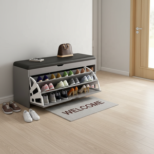Nuevo Diseño Elegante y Moderno, Zapatero Giratorio Rectangular de Madera, Banco <span class=keywords><strong>para</strong></span> <span class=keywords><strong>Zapatos</strong></span>, <span class=keywords><strong>Mueble</strong></span> <span class=keywords><strong>para</strong></span> el Hogar, <span class=keywords><strong>para</strong></span> Sala de Estar - Product Image 4