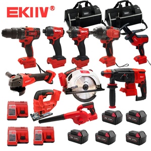 Juego de Herramientas Industriales EKIIV de 12 Piezas, 18V, Inalámbrico, sin Escobillas, con Taladro Inalámbrico, Llave Inglesa y Otras Herramientas - Product Image 3