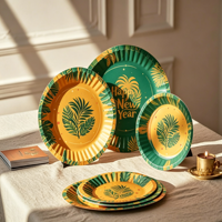Assiettes en papier haut de gamme jetables, design élégant, rondes, pour la maison, les fêtes, les hôtels et les restaurants, livraison gratuite 15