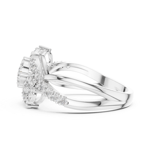 Anillo de Diamantes Plateado, Joyería Elegante y Brillante para Mujer, Ideal para Regalo de Boda, Compromiso, Fiesta y Uso Diario - Product Image 3