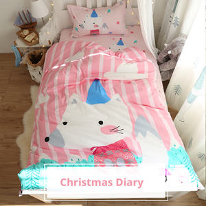 Ensemble de literie pour enfants en coton tricoté à 100 %, trois pièces, avec couverture de sieste et housse de couette, imprimé animal, literie pour bébé pour la maternelle - Product Image 2