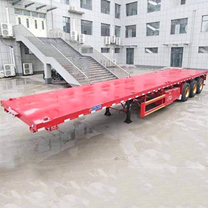 Mới 2 3 4 trục 40 ft bên Tải nâng/tự tải Container xe tải Trailer phẳng bán xe tải rơ moóc phẳng - Product Image 4