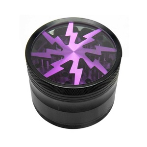 63MM Lightning Transparent Skylight Four Layer Aluminum Alloy Smoke <b>Grinder</b> Tobacco <b>Grinder</b> - Product Image 2